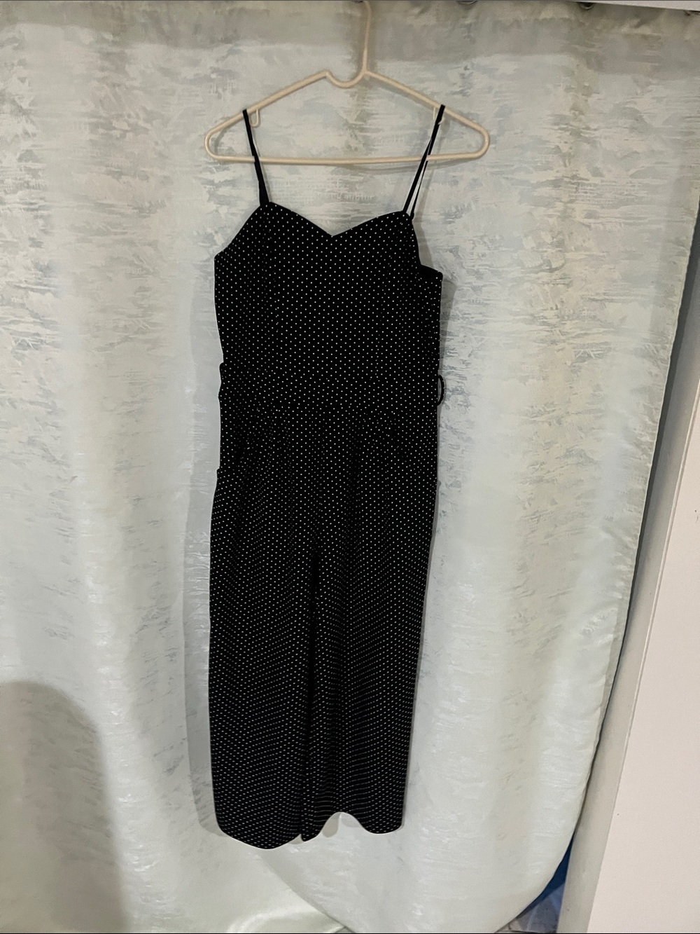 Emerald Sundae Black Polka Dot Spaghetti Strap Jumpsuit
